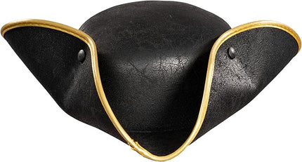 Pirate Tricorn Hat Faux Leather – Colonial Renaissance Costume Cosplay Hat