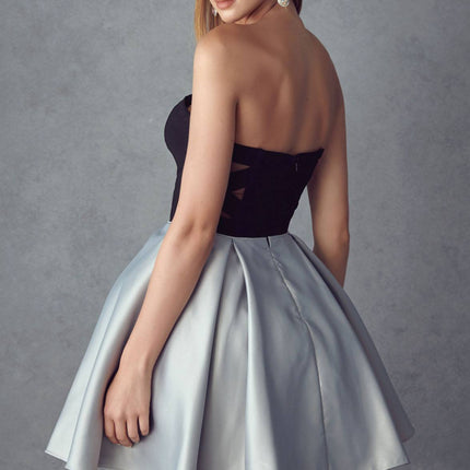 Juliet 829 Two-Tone Sweetheart Short A-Line Dress