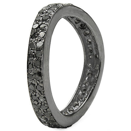 1.11 Carat Genuine Black Diamond .925 Sterling Silver Ring