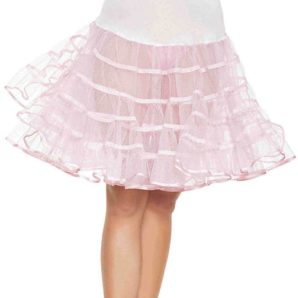 Knee Length Petticoat Skirt - Pink - O/S