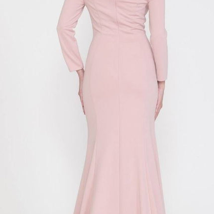 CLEARANCE - Poly USA | Ed Young 8378 Off-Shoulder Long Dress with Long Sleeves (Size M)