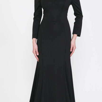 CLEARANCE - Poly USA | Ed Young 8378 Off-Shoulder Long Dress with Long Sleeves (Size M)