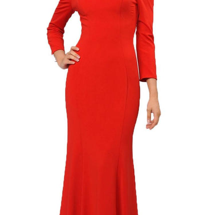 CLEARANCE - Poly USA | Ed Young 8378 Off-Shoulder Long Dress with Long Sleeves (Size M)