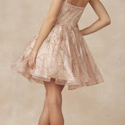 Juliet 838 Homecoming Short Dress Applique and Glitter