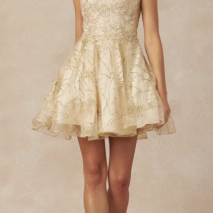 Juliet 838 Homecoming Short Dress Applique and Glitter