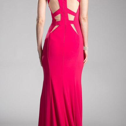 Cinderella Divine 84222 Floor Length Prom Dress with Cut Outs
