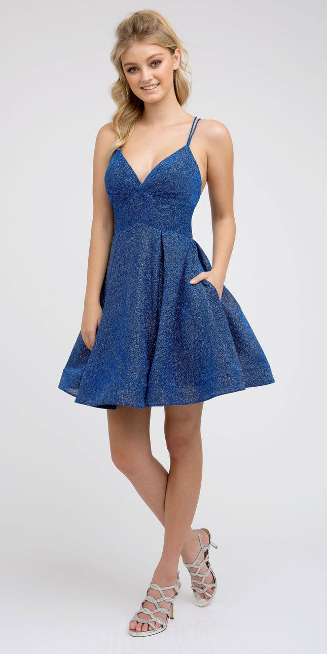 CLEARANCE - Juliet 850 Short V-Neck A-Line Dress with Pockets (Size XS)