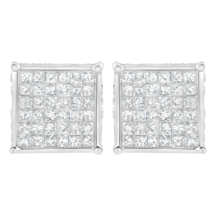 10K White Gold 2ct TDW Princess-Cut Composite Diamond Stud Earring (I-J ,I2-I3)