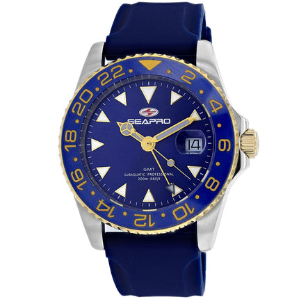 Seapro Men’s Agent GMT Watch – Dual Time Stainless Steel Sport Watch for Men