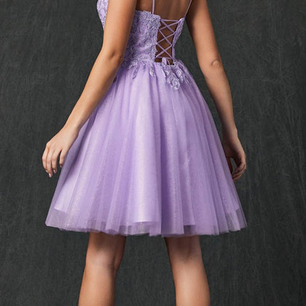 Juliet 860 Short Floral Applique BaDoll Dress