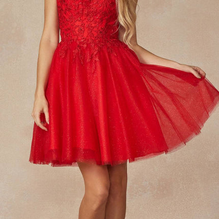 Juliet 860 Short Floral Applique BaDoll Dress