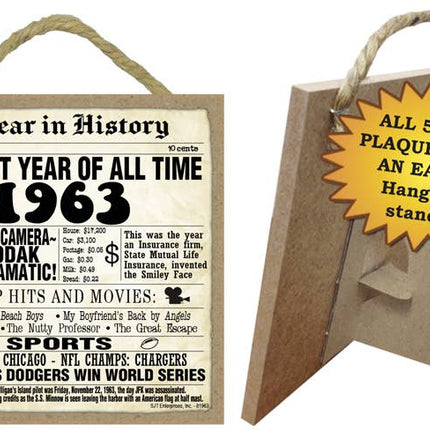 1963 A Year in History Plaques 5" x 5" wood plaque/sign