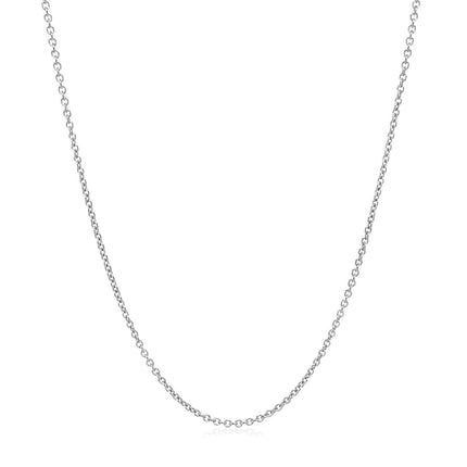 14k White Gold Round Cable Link Chain 1.2mm