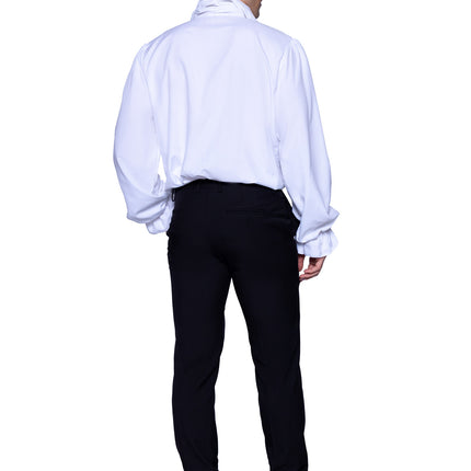 Ruffle Front Shirt - White - MEDIUM