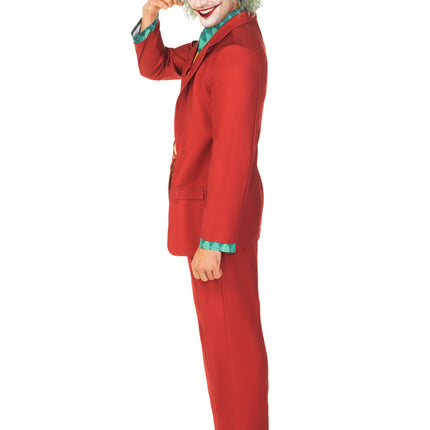 Men’s 3 PC Deviant Clown Costume, Includes Jacket with Attached Vest, Dickey and Pants - Multicolor - SMALL