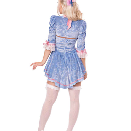 2 PC Marie Antoinette Costume, Includes Ruffle Trimmed Velvet and Lace Dress with Bow Accents and Shrug - Multicolor - SMALL