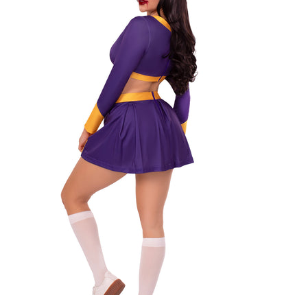 2 PC Cheer Squad Slayer Costume, Includes Crop Top and Pleated Skirt - Multicolor - LARGE