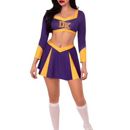 2 PC Cheer Squad Slayer Costume, Includes Crop Top and Pleated Skirt - Multicolor - LARGE