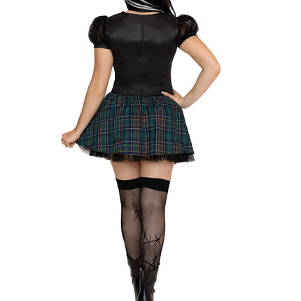 2 PC Stiched Up Sweetie Costume, Includes Dress with Lace-Up Side Detail and (4) Highlight Clip-In Hair Extensions. - Multicolor - SMALL