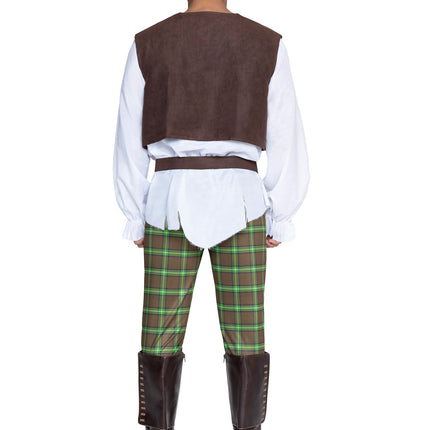 Men's 5 PC Swamp Thing Costume, Includes Tunic Shirt, Vest, Pants, Belt, and Headband. - Multicolor - X-LARGE
