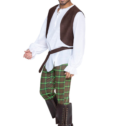 Men's 5 PC Swamp Thing Costume, Includes Tunic Shirt, Vest, Pants, Belt, and Headband. - Multicolor - X-LARGE