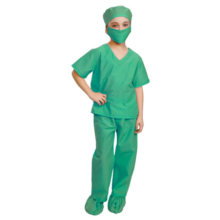 Kids Green Nurse Costume with Medical Dress and Matching Cap