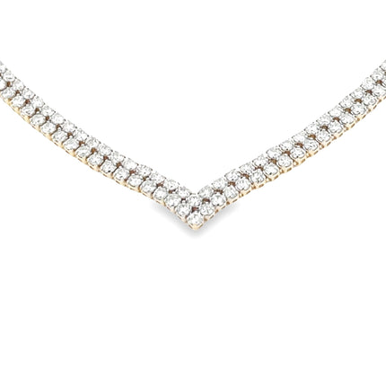 Genuine 7.00ct Diamond Tennis Necklace 14KT Yellow Gold