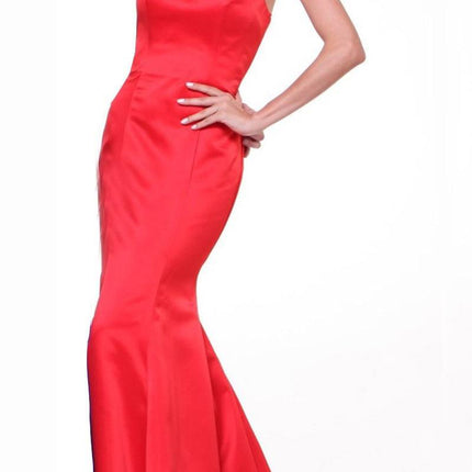 Cinderella Divine 8792 Strapless Sweetheart Neckline Mermaid Satin Gown
