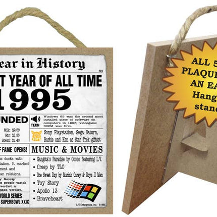 1995 A Year in History Plaques 5" x 5" wood plaque/sign