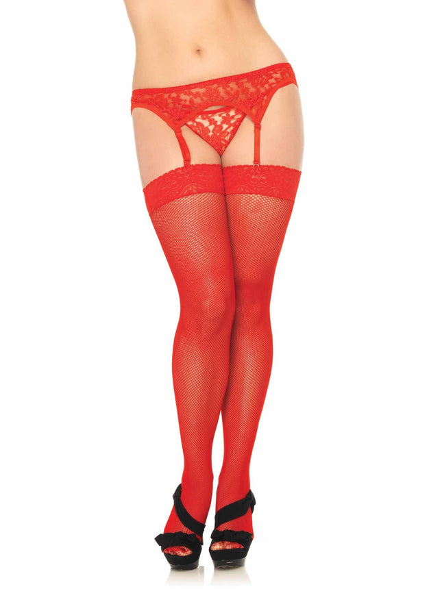 Plus Size 2 PC Lace Garter Belt and Thong Panties - Red - PLUS SI