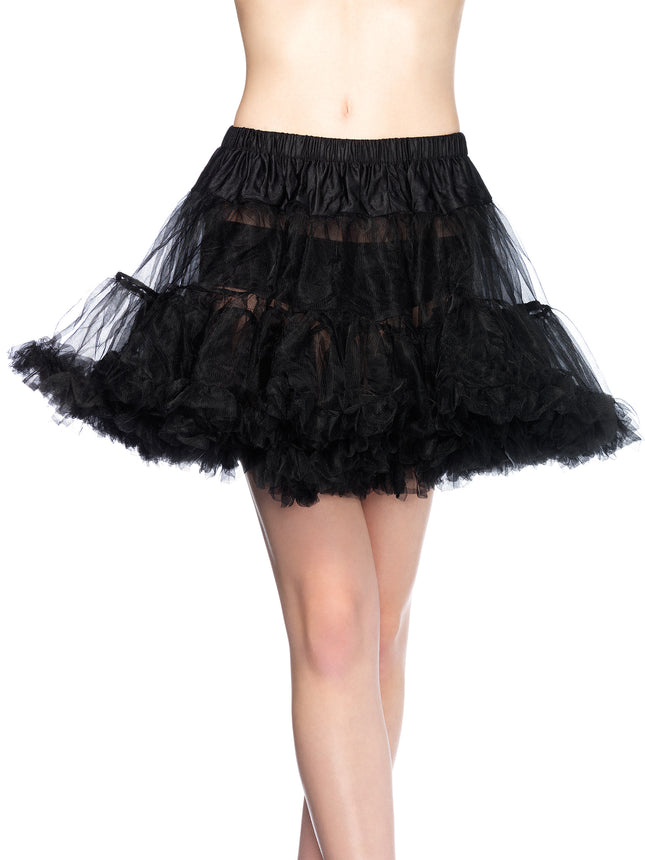 Plus Size Layered Tulle Petticoat - Black - 1X-2X