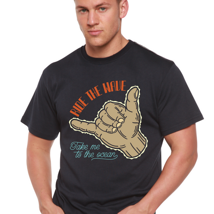 Ride The Wave Men's Bamboo Viscose/Organic Cotton Short Sleeve Graphic T-Shirt