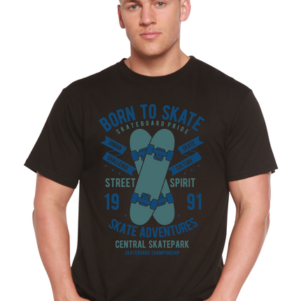 Born To Skate Men's Bamboo Viscose/Organic Cotton Short Sleeve Graphic T-Shirt