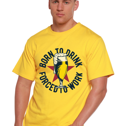Born to Drink Men's Bamboo Viscose/Organic Cotton Short Sleeve Graphic T-Shirt