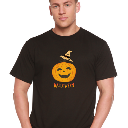 Halloween Pumpkin Unisex Bamboo Viscose/Organic Cotton Short Sleeve Graphic T-Shirt