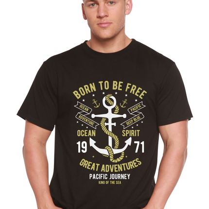 Born To Be Free Men's Bamboo Viscose/Organic Cotton Short Sleeve Graphic T-Shirt