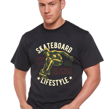 Skateboard Lifestyle Men's Bamboo Viscose/Organic Cotton Short Sleeve Graphic T-Shirt