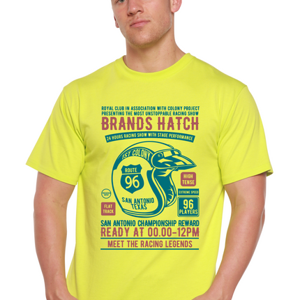 Brands Hatch Men's Bamboo Viscose/Organic Cotton Short Sleeve Graphic T-Shirt