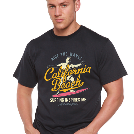 California Beach Men's Bamboo Viscose/Organic Cotton Short Sleeve Graphic T-Shirt