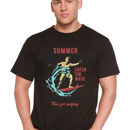 Catch The Wave Men's Bamboo Viscose/Organic Cotton Short Sleeve Graphic T-Shirt