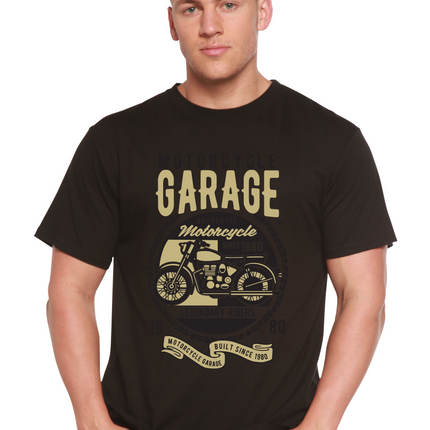 Motorcycle Garage Men's Bamboo Viscose/Organic Cotton Short Sleeve Graphic T-Shirt