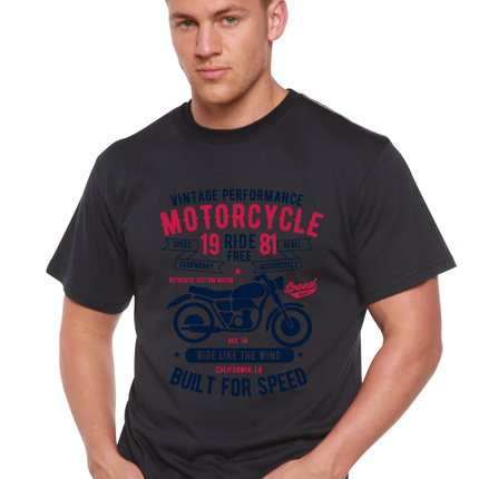Motorcycle Ride Free Men's Bamboo Viscose/Organic Cotton Short Sleeve Graphic T-Shirt