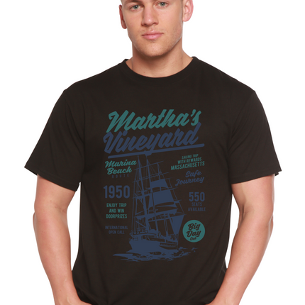 Martha's vineyard Men's Bamboo Viscose/Organic Cotton Short Sleeve Graphic T-Shirt