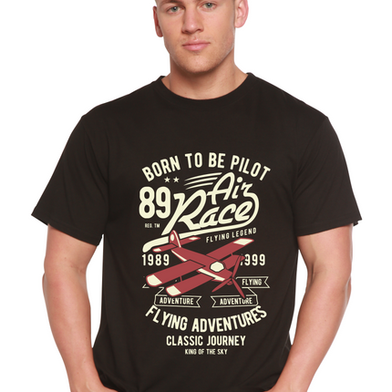 Born To Be Pilot Men's Bamboo Viscose/Organic Cotton Short Sleeve Graphic T-Shirt