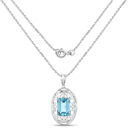 9.60 Carat Genuine Green Topaz .925 Sterling Silver Pendant