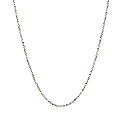 14k White Gold Diamond Cut Cable Link Chain 1.4mm