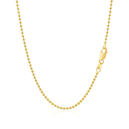 14k Yellow Gold Bead Chain 1.5mm