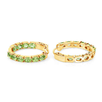 3.40 Carat Genuine Peridot .925 Sterling Silver Earrings