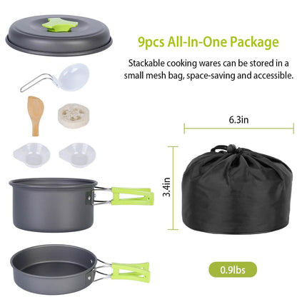 9-Piece: Camping Cookware Set