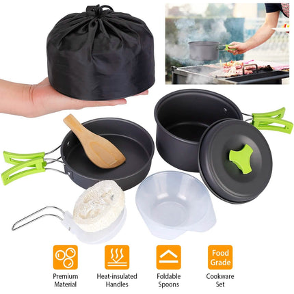 9-Piece: Camping Cookware Set